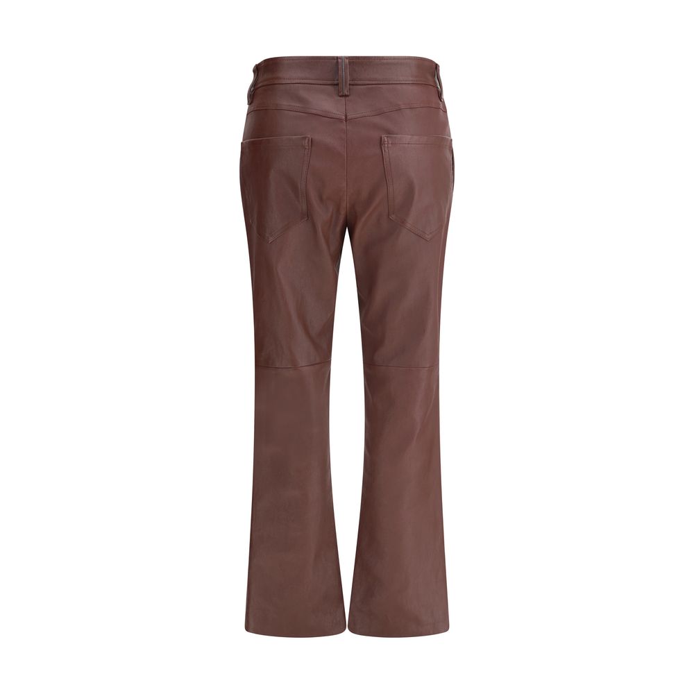 Brunello Cucinelli Bordeaux Leather Pants
