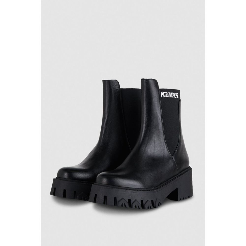 Patrizia Pepe Black Calfskin Ankle Boots