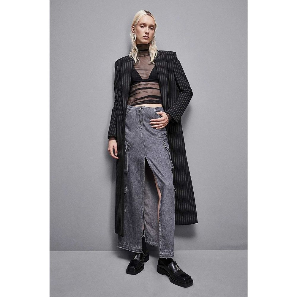 Patrizia Pepe Gray Denim Skirt