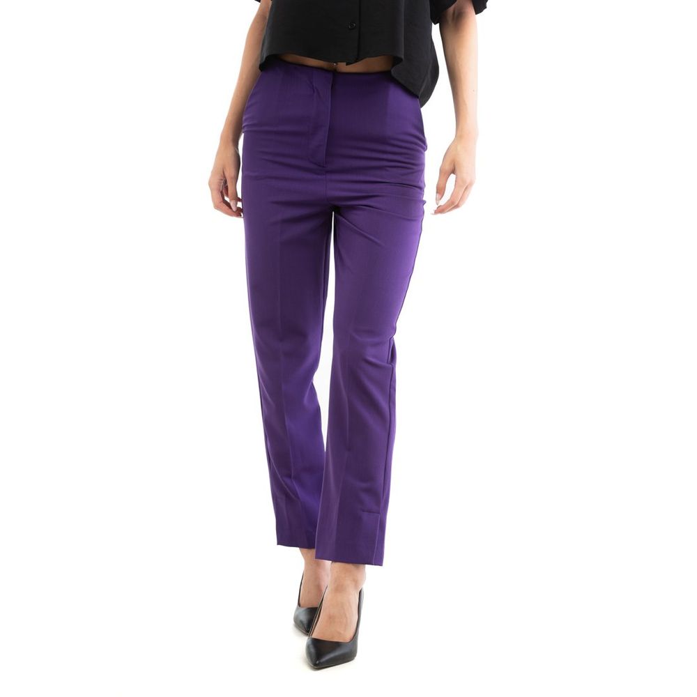 Patrizia Pepe Purple Polyester Casual Pants