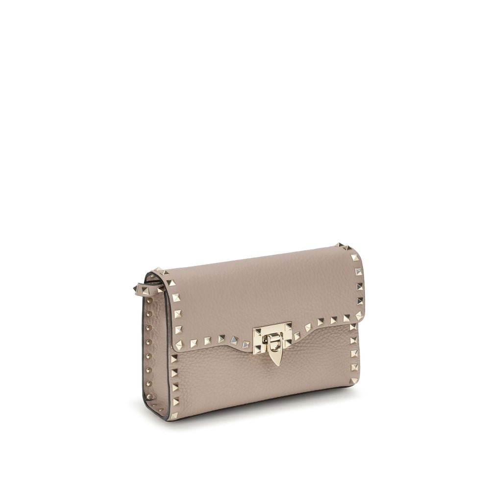 Valentino Garavani Beige Calf Leather Bos Taurus Shoulder Bag