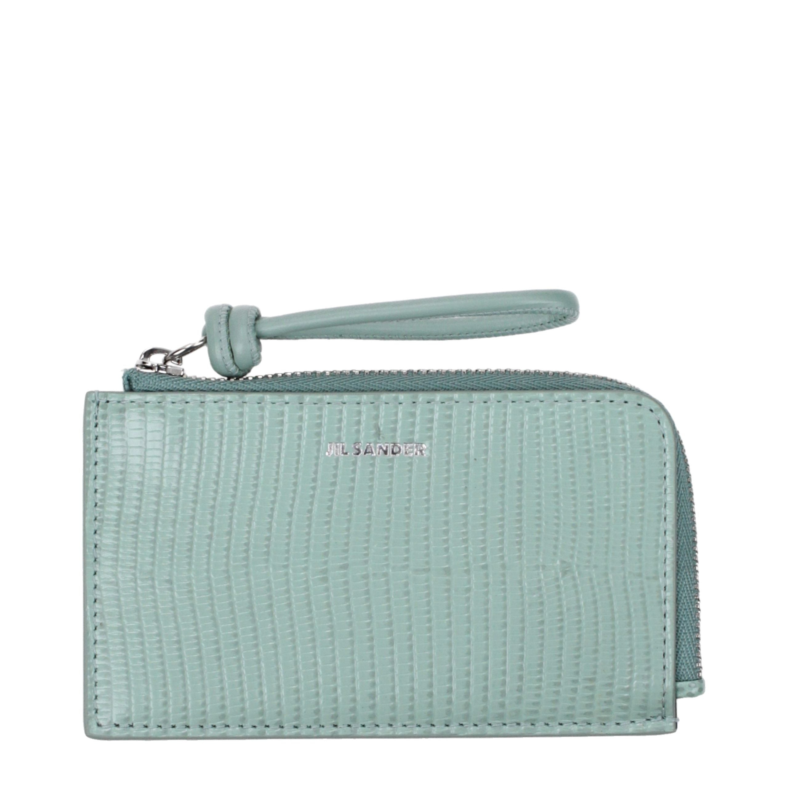 Jil Sander Green Leather Wallet