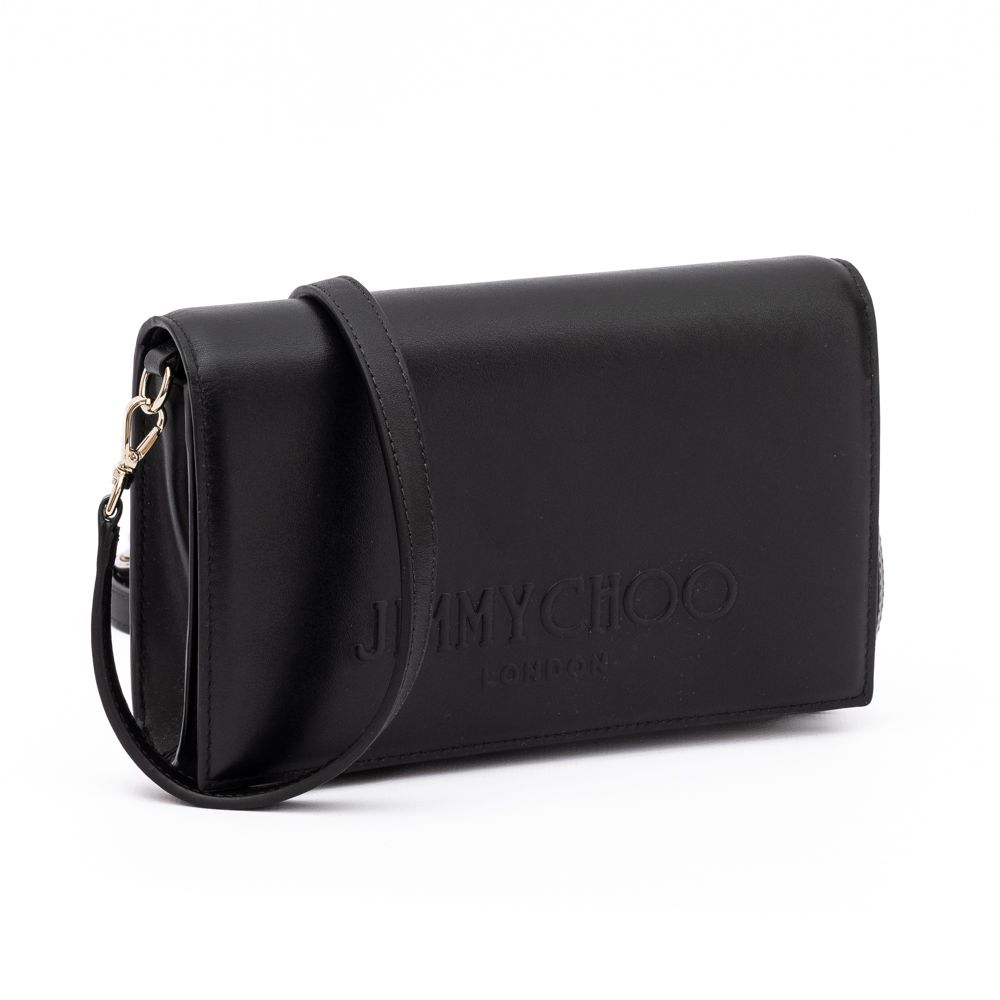 Jimmy Choo Black Avenue Leather Shoulder Strap Bag