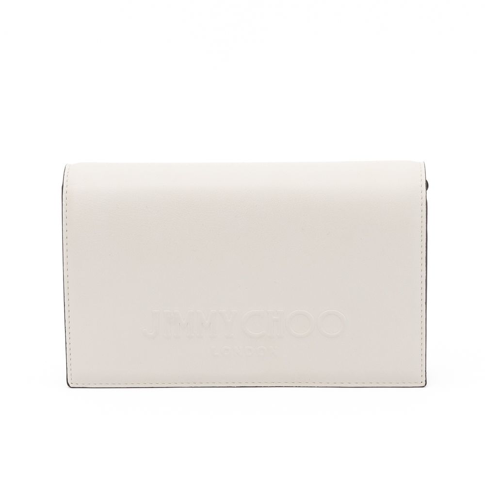 Jimmy Choo White Avenue Leather Shoulder Strap Bag