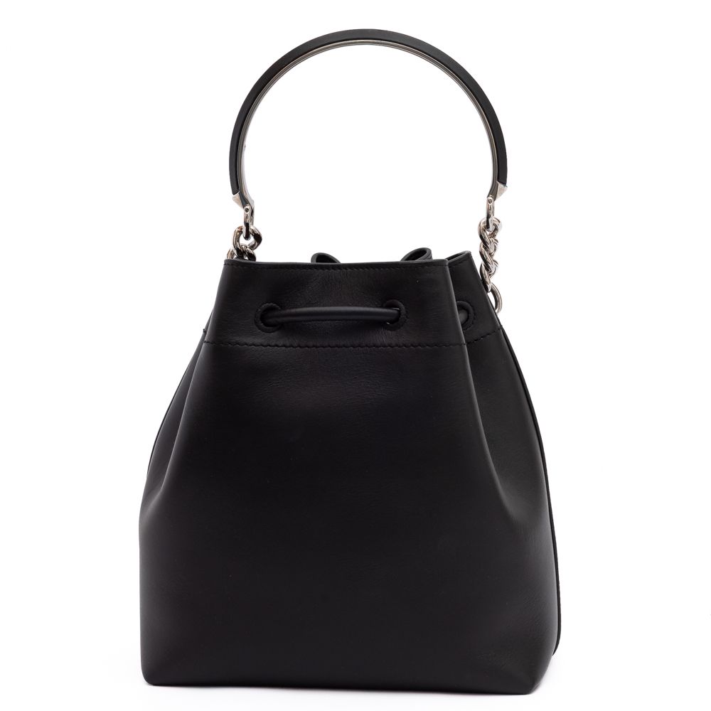 Jimmy Choo Black Bon Bon Leather Bucket