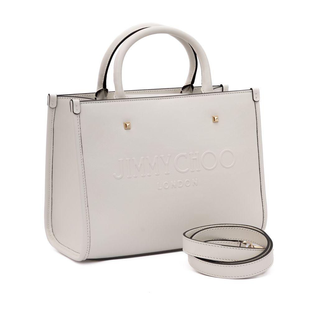 Jimmy Choo White Avenue S Tote Leather Handbag