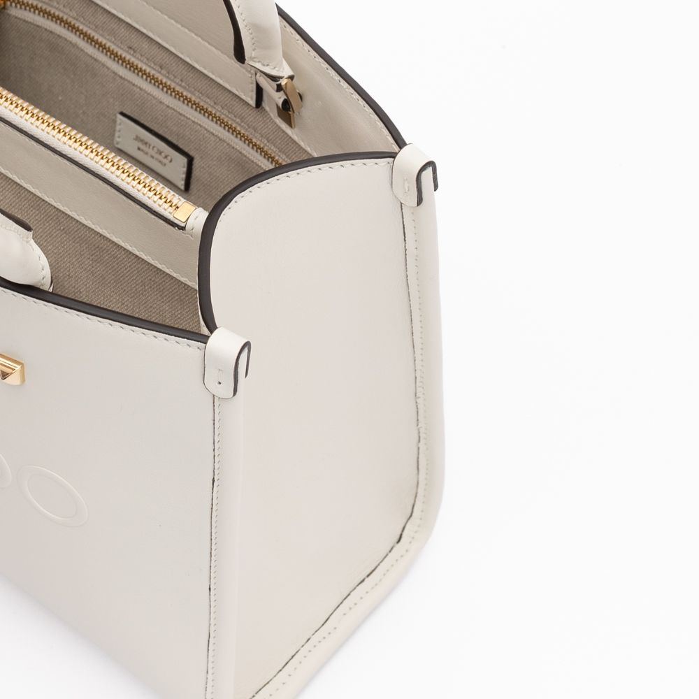 Jimmy Choo White Avenue S Tote Leather Handbag