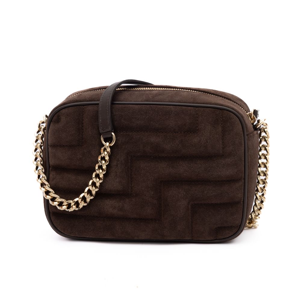 Jimmy Choo Brown Suede Avenue Camera Crossbody Bag