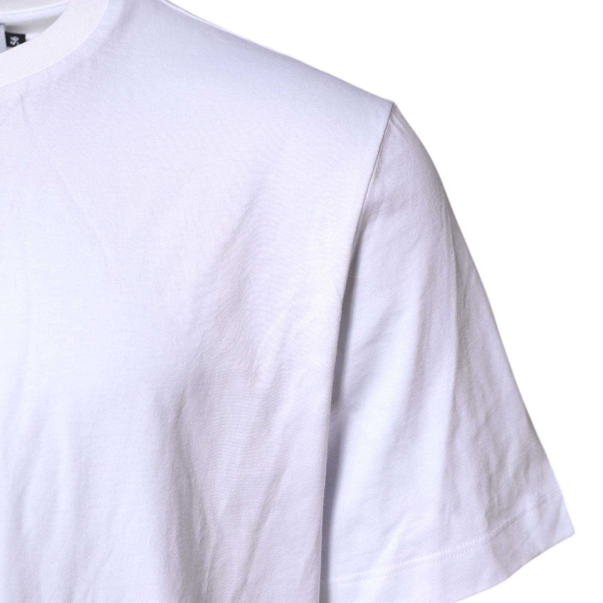 Dolce & Gabbana White Cotton DG Logo Embroidery Men  T-shirt