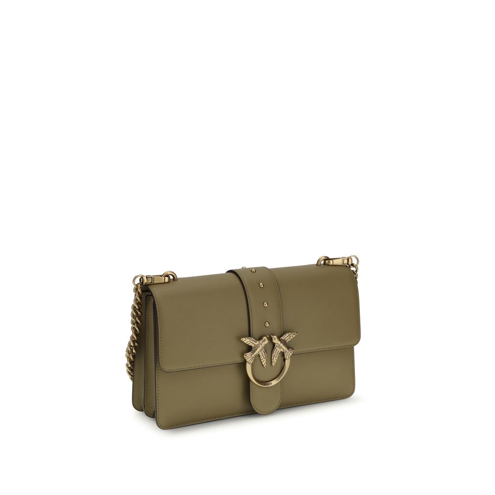 PINKO Bicolor Calf Leather Bos Taurus Shoulder Bag