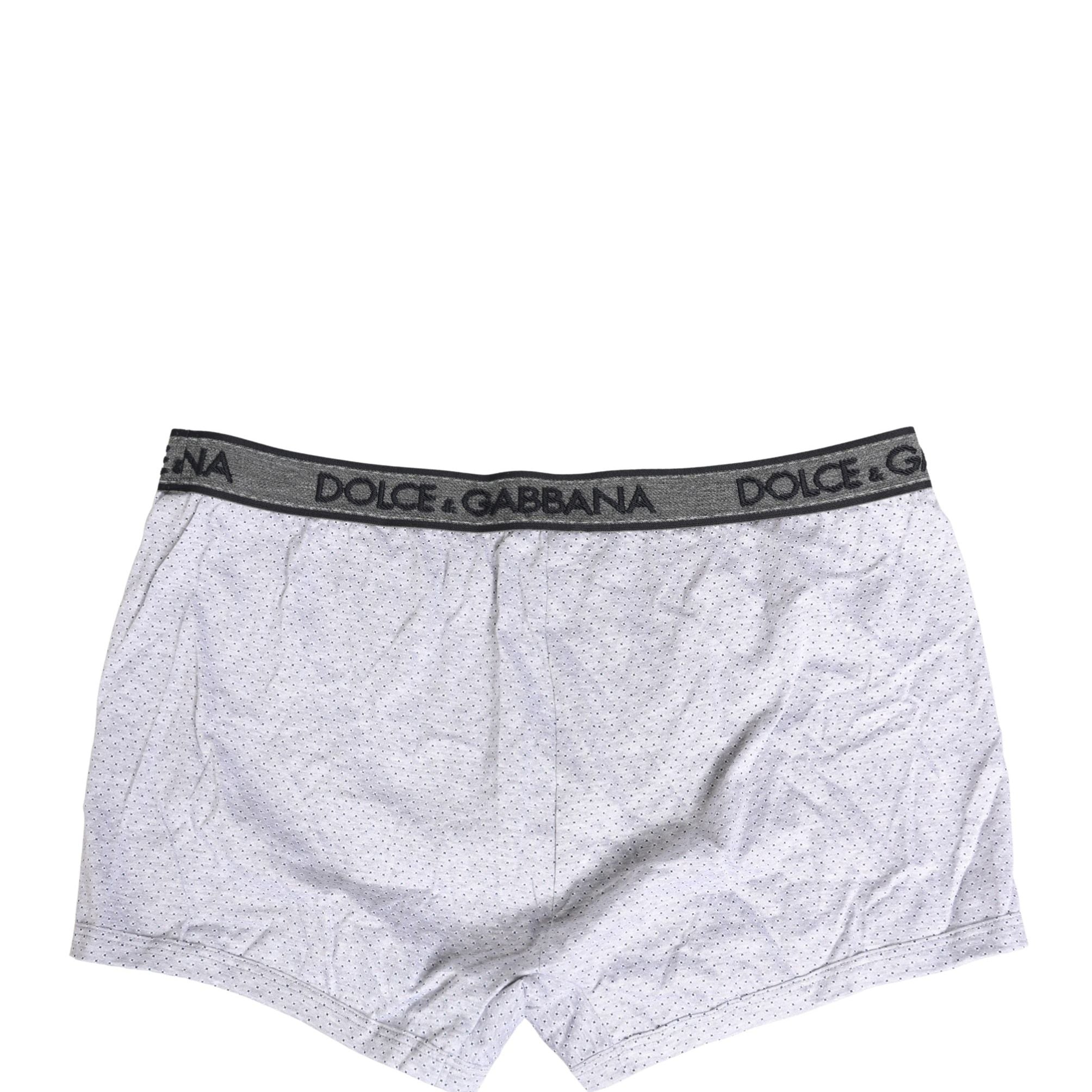 Dolce & Gabbana White Logo Cotton Men Regular Boxer Underwear
