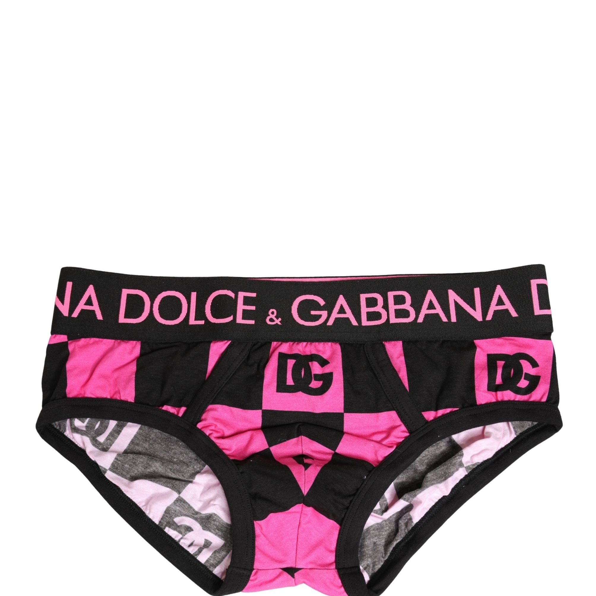Dolce & Gabbana Black Pink Logo Cotton Brando Brief Underwear