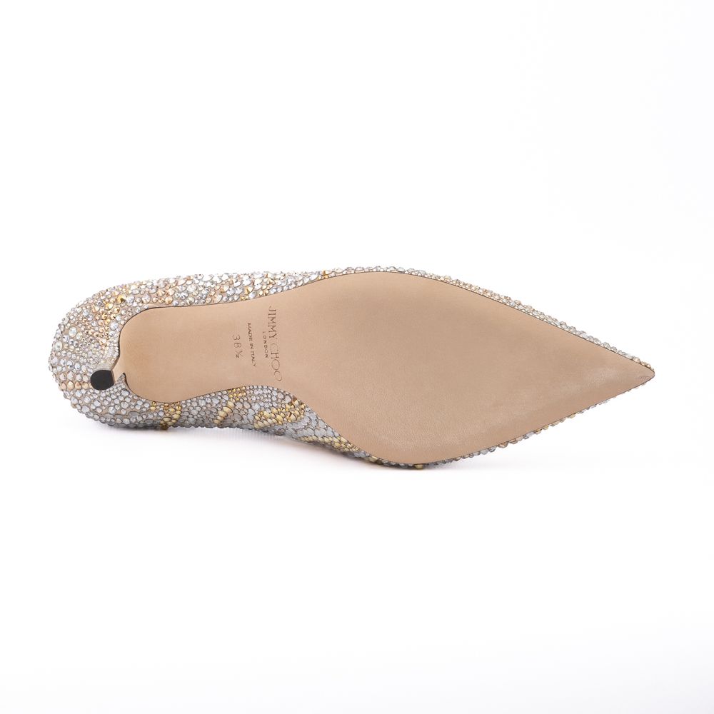Jimmy Choo Gold Mix Crystal Love 85 Pumps