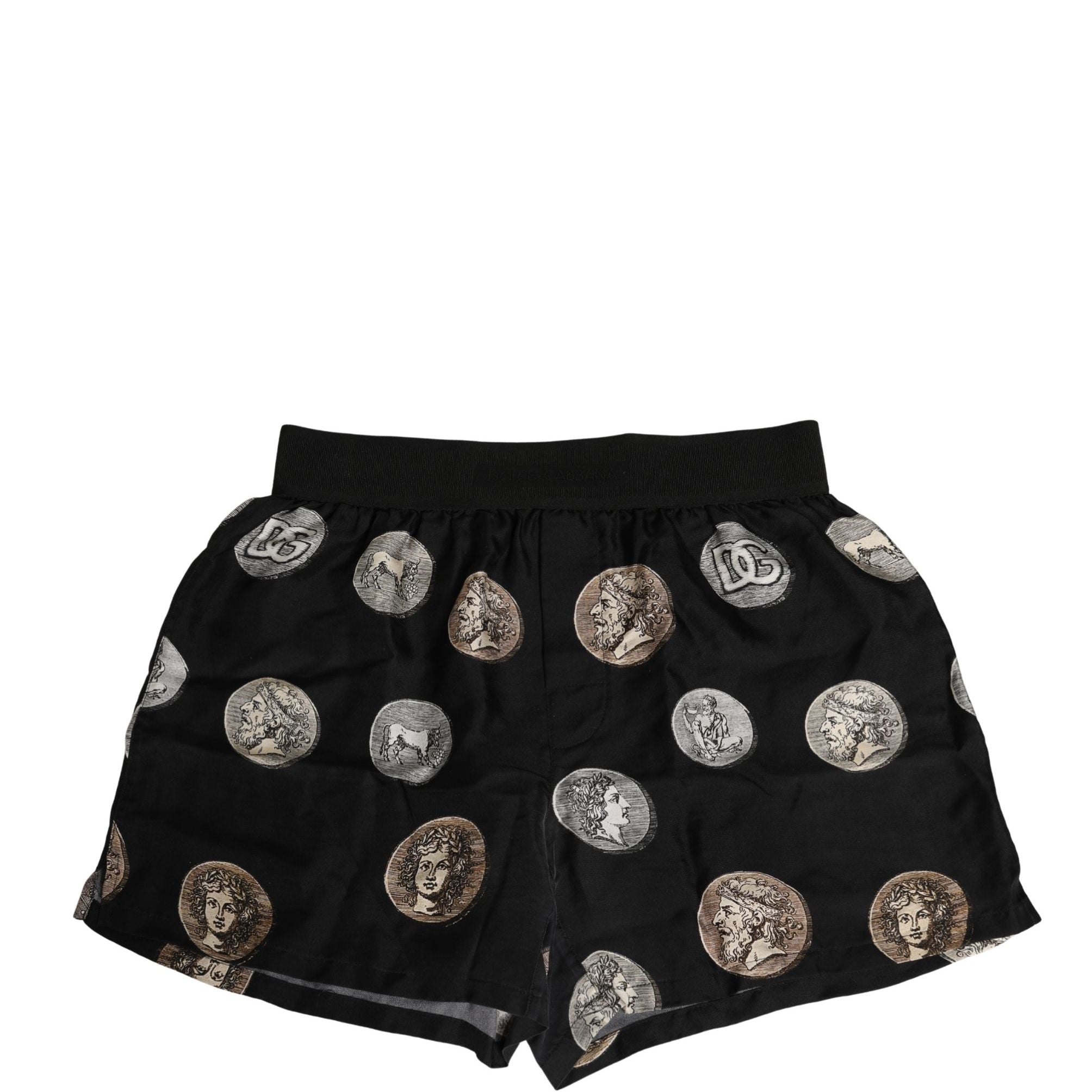 Dolce & Gabbana Black Ancient Coin Print Boxer Shorts Underwear