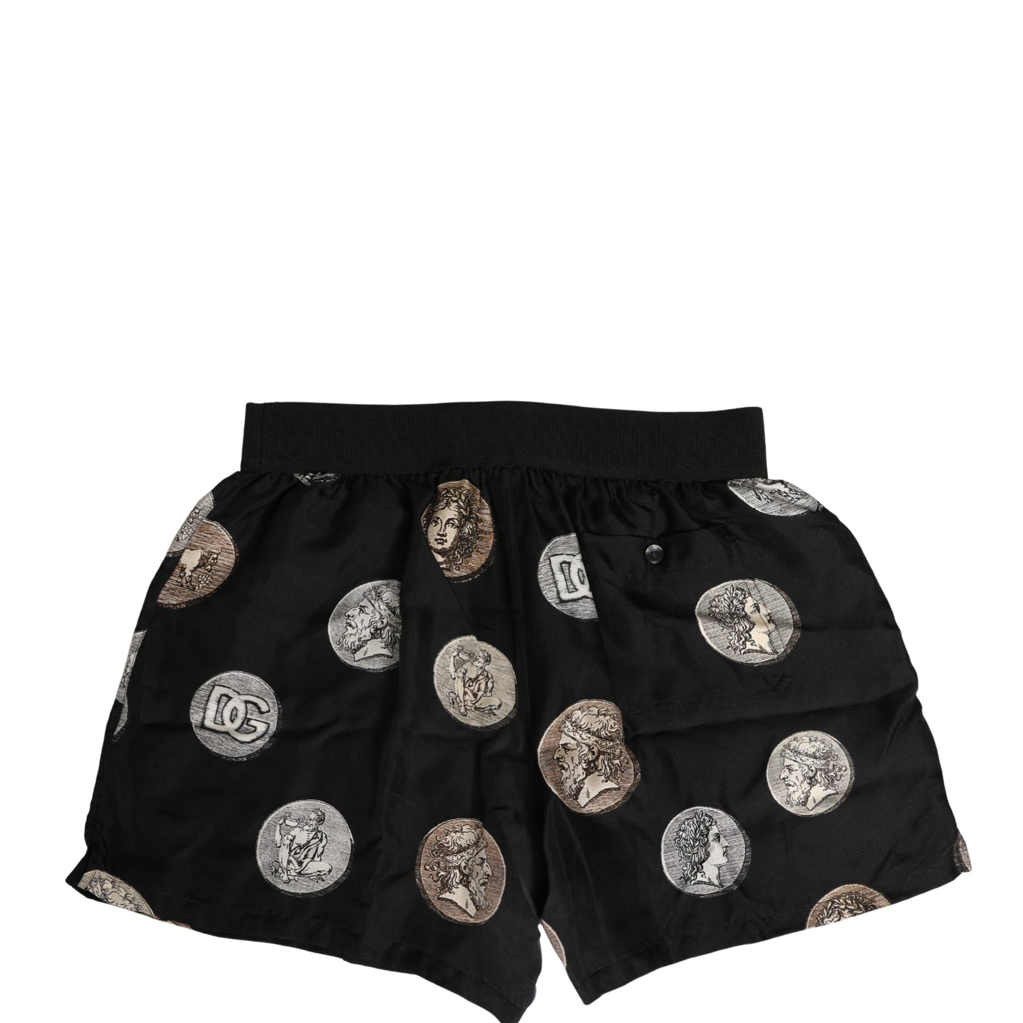 Dolce & Gabbana Black Ancient Coin Print Boxer Shorts Underwear
