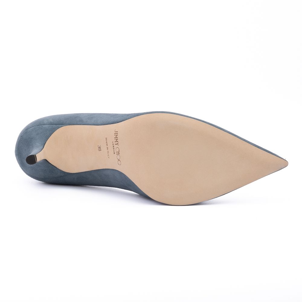 Jimmy Choo Dusk Blue Suede Agnes Pumps
