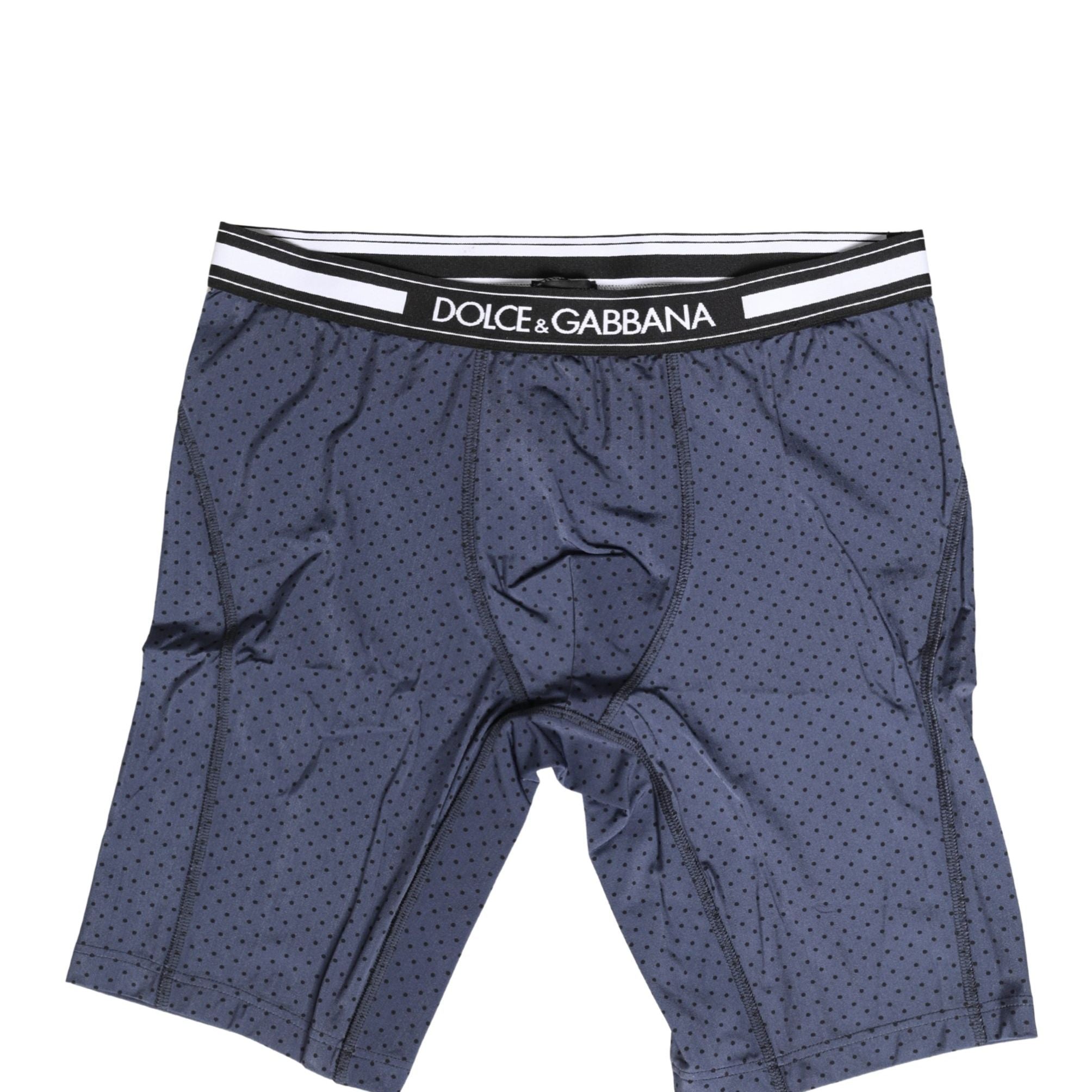 Dolce & Gabbana Dark Blue Polka Dots Men Bike Shorts Underwear