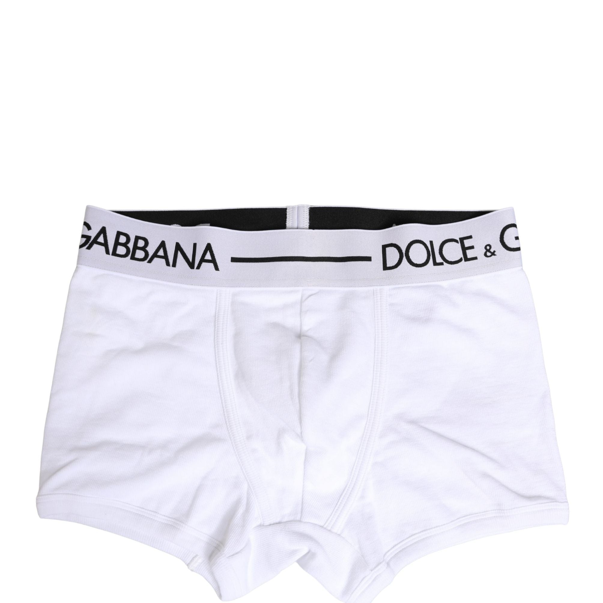 Dolce & Gabbana White Logo Waistband Regular Boxer Underwear