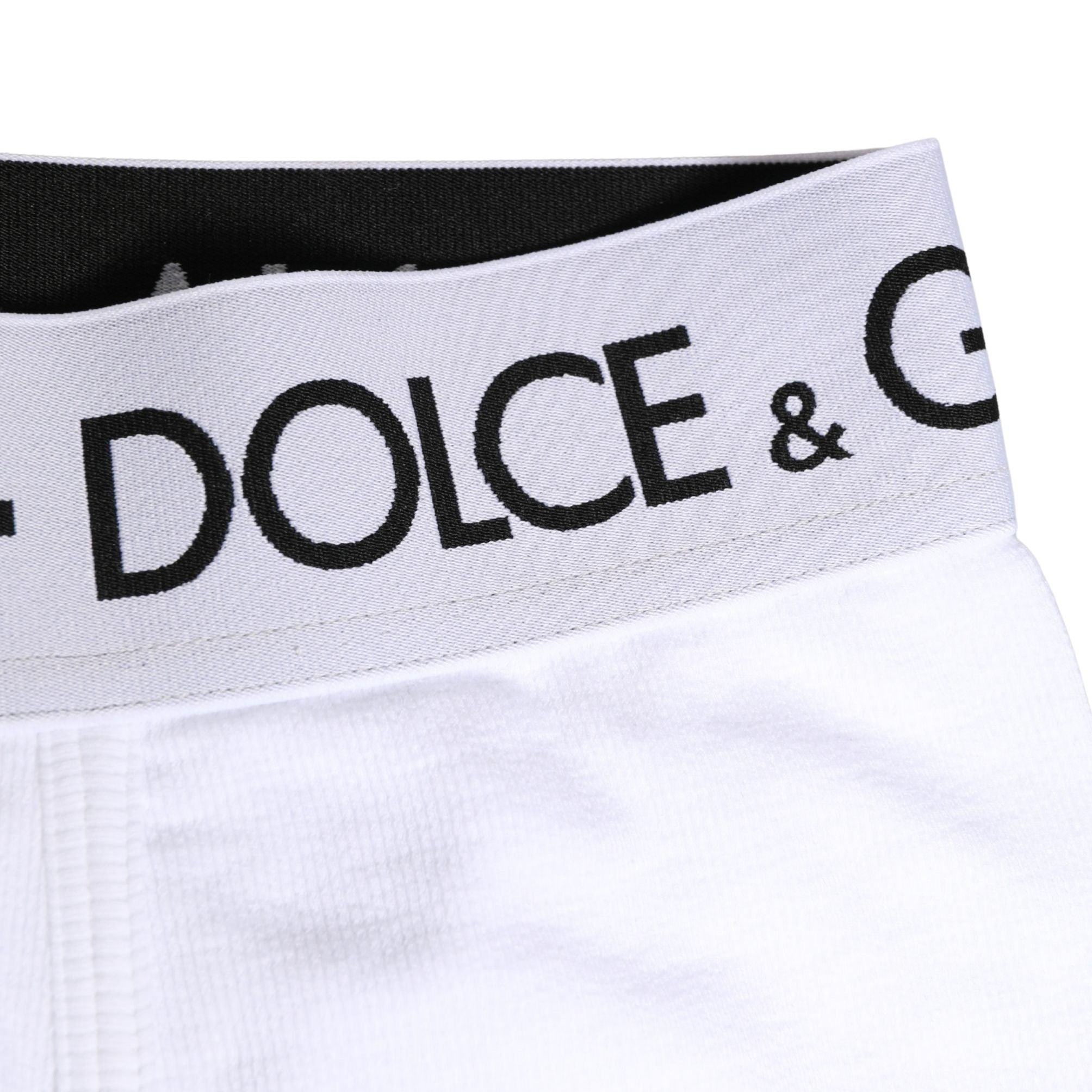 Dolce & Gabbana White Logo Waistband Regular Boxer Underwear