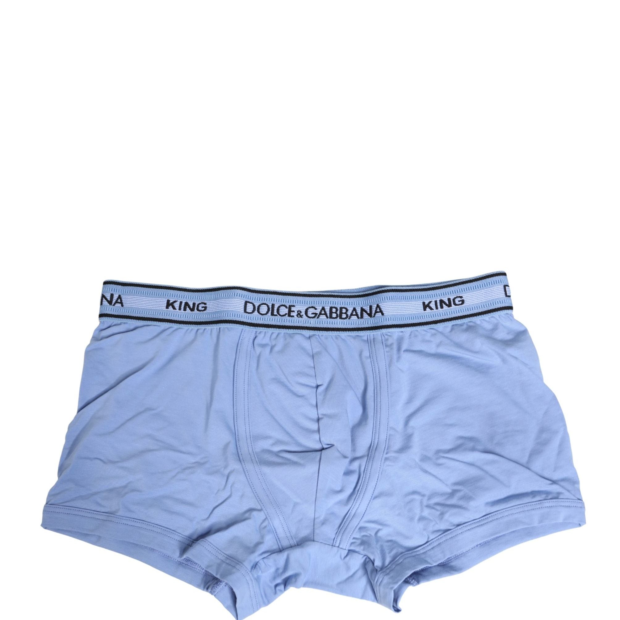 Dolce & Gabbana Light Blue Cotton Men Regular Boxer Underwear