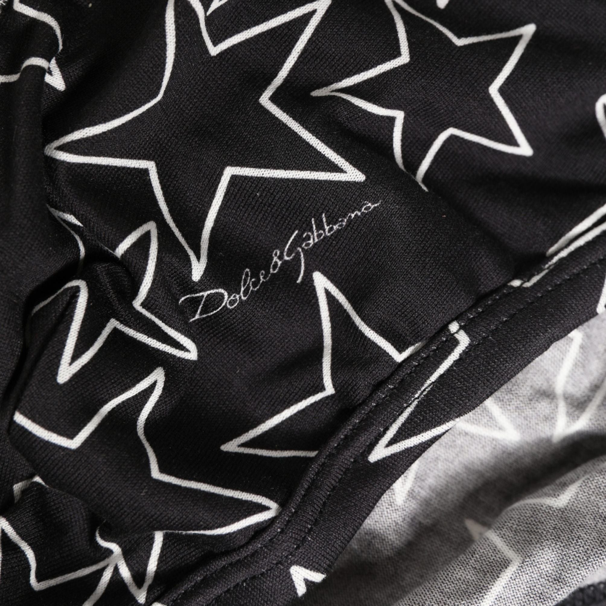 Dolce & Gabbana Black Stars Print Cotton Midi Brief Underwear