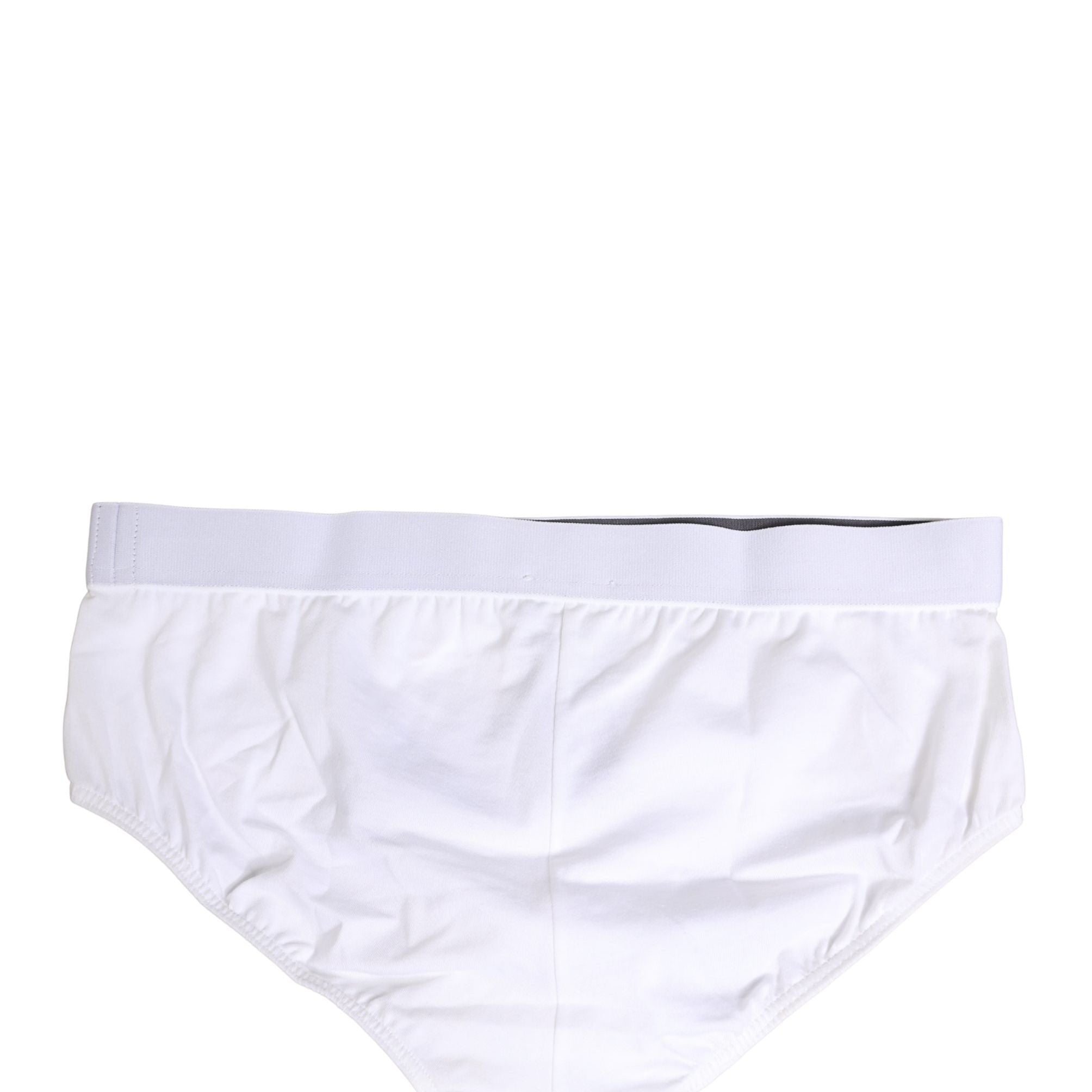 Dolce & Gabbana White Logo Waistband Cotton Men Briefs Underwear