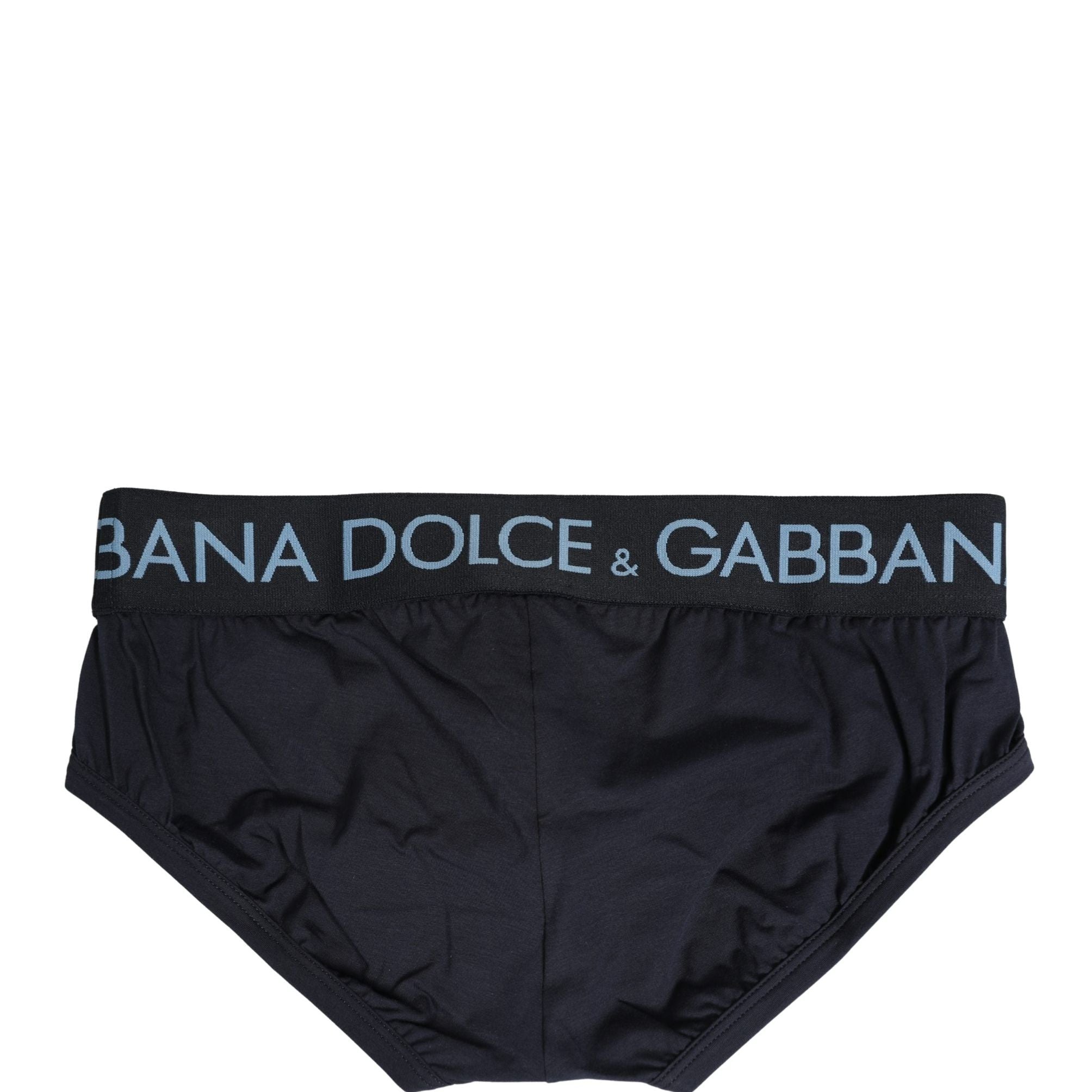 Dolce & Gabbana Dark Blue Logo Waistband Men Briefs Underwear
