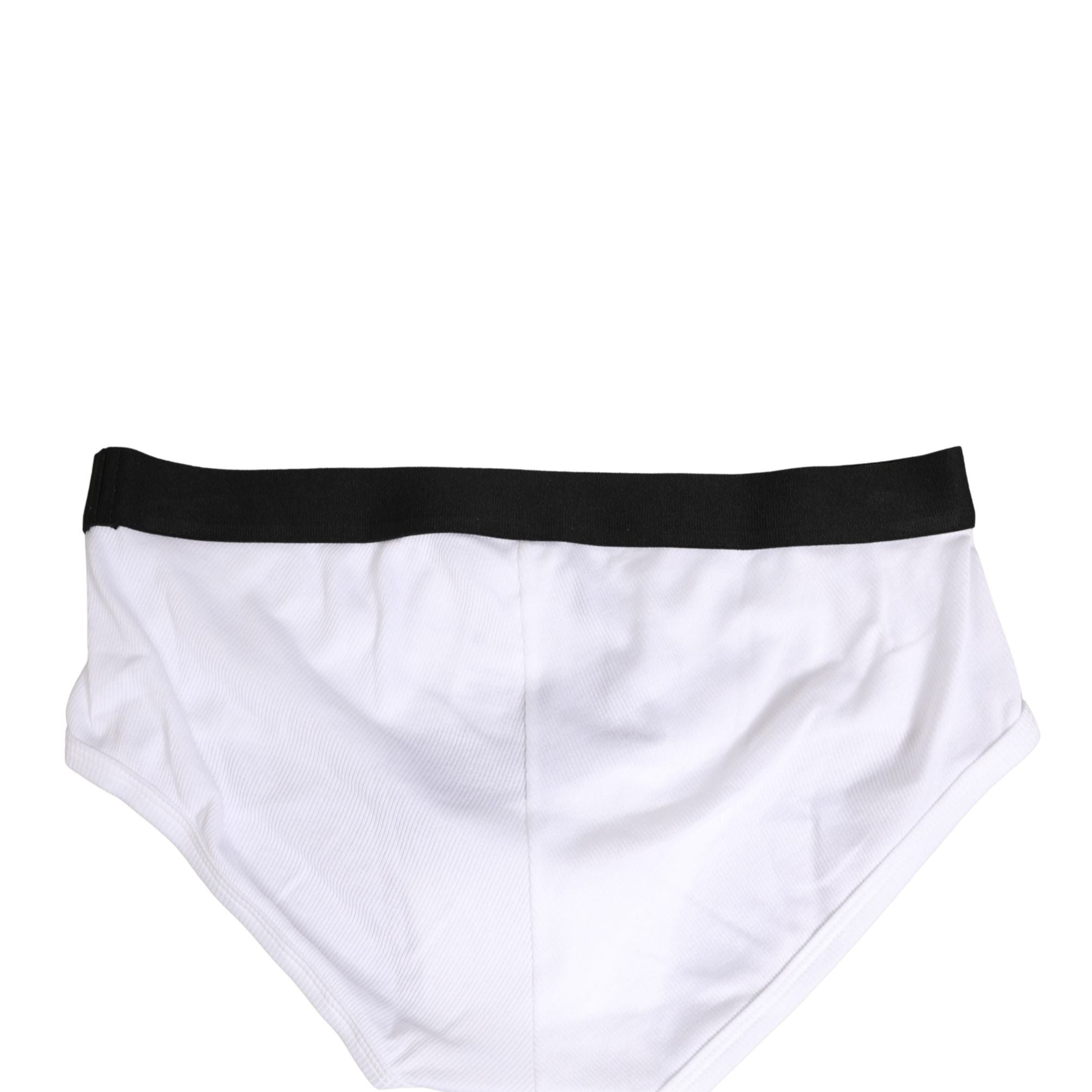 Dolce & Gabbana White Black Logo Waistband Men Brief Underwear