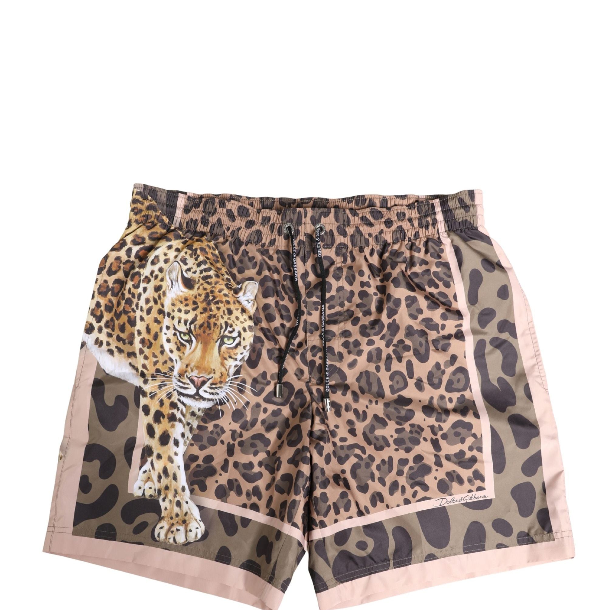 Dolce & Gabbana Multicolor Leopard Print Swim Trunks Swimwear