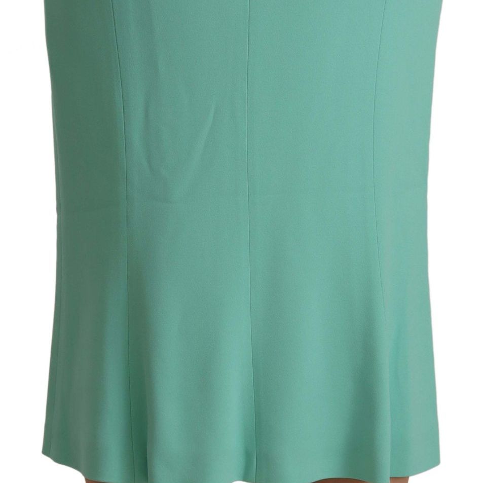 Dolce & Gabbana Mint Green Viscose Pencil Cut Midi Skirt