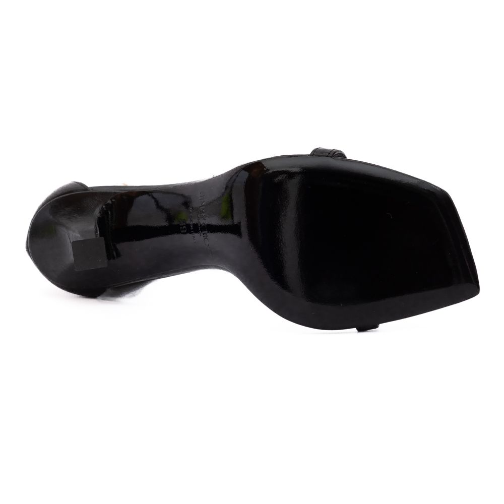 Jimmy Choo Black Leather Verity 100 Sandals