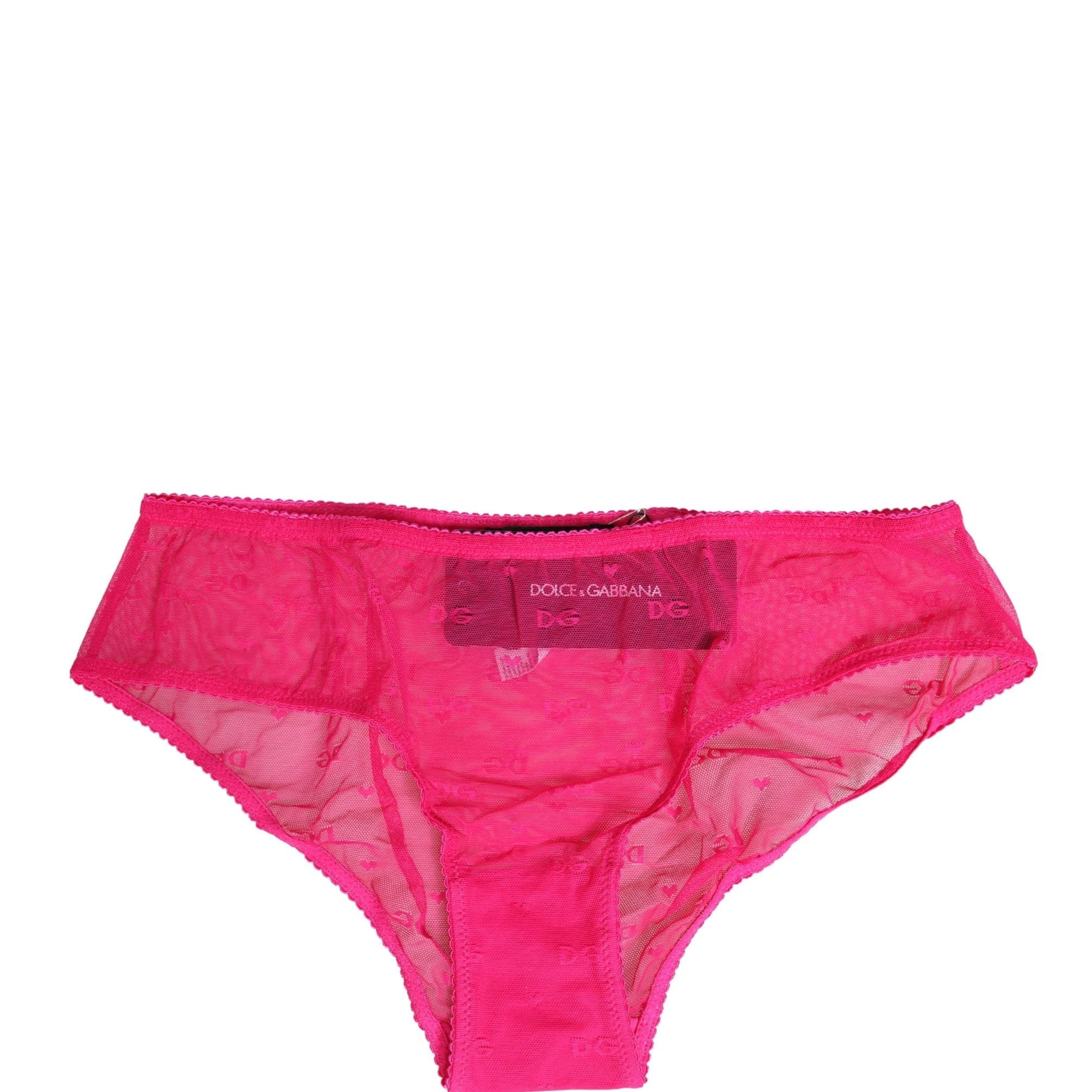 Dolce & Gabbana Pink Lace Cheekini Lingerie Panty Brief Underwear