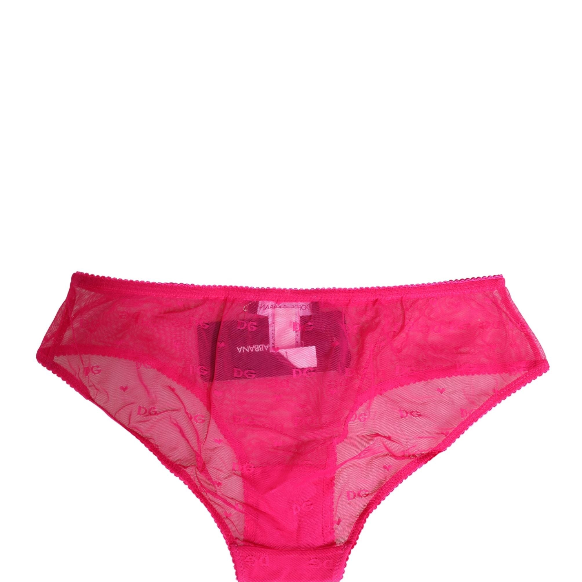 Dolce & Gabbana Pink Lace Cheekini Lingerie Panty Brief Underwear