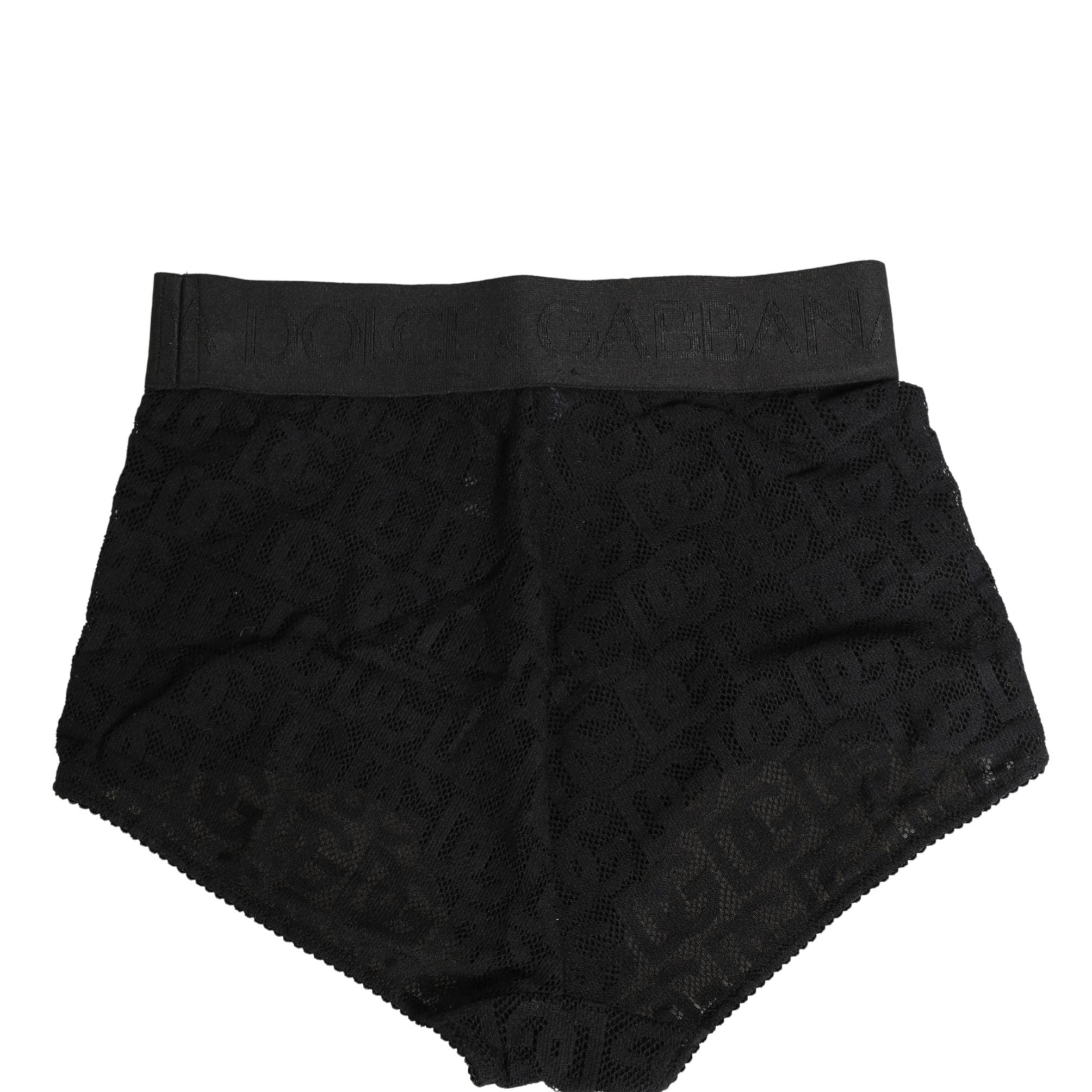 Dolce & Gabbana Black Cotton DG Logo High Waist Girdle Underwear