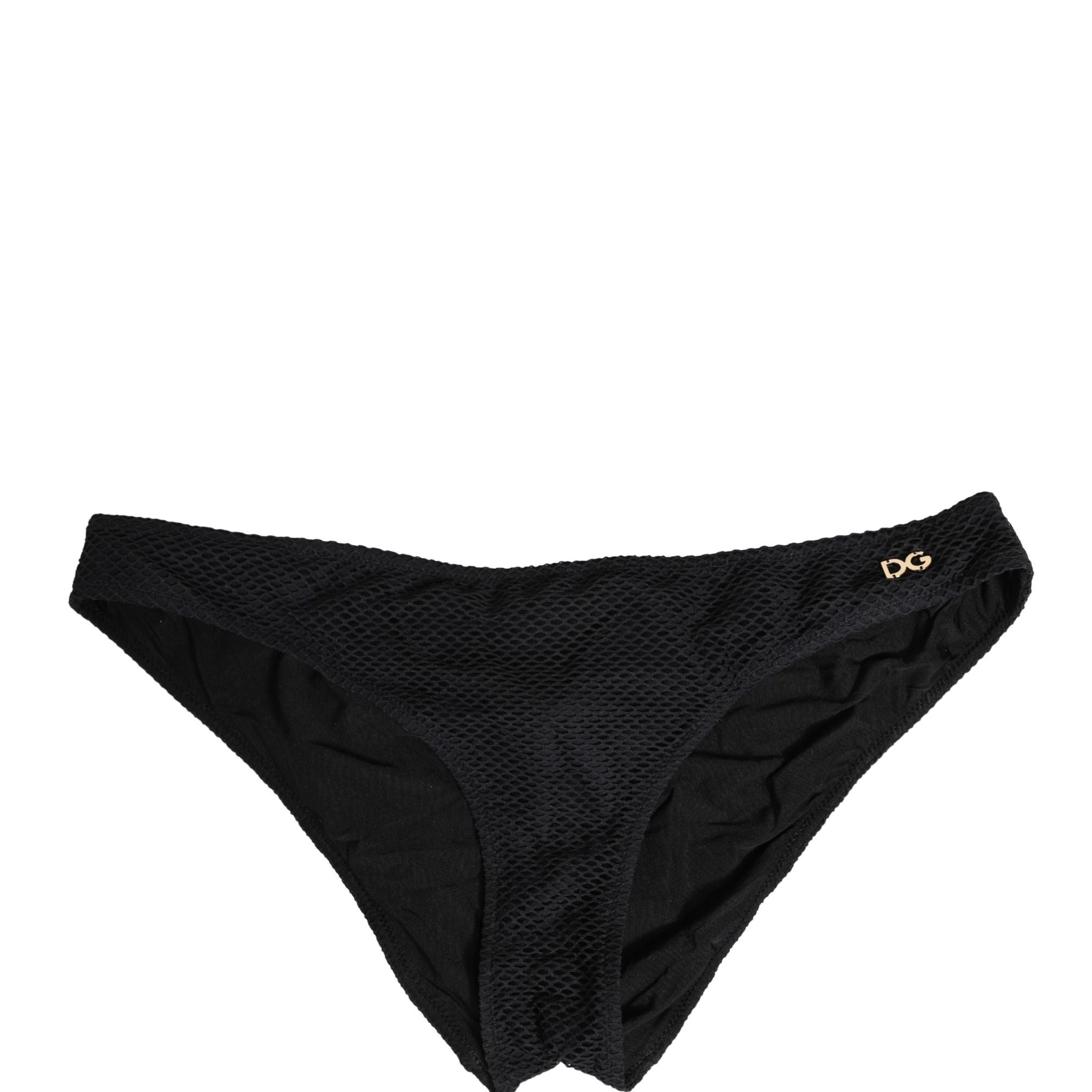 Dolce & Gabbana Black Nylon DG Logo Plaque Regular Brief Underwear