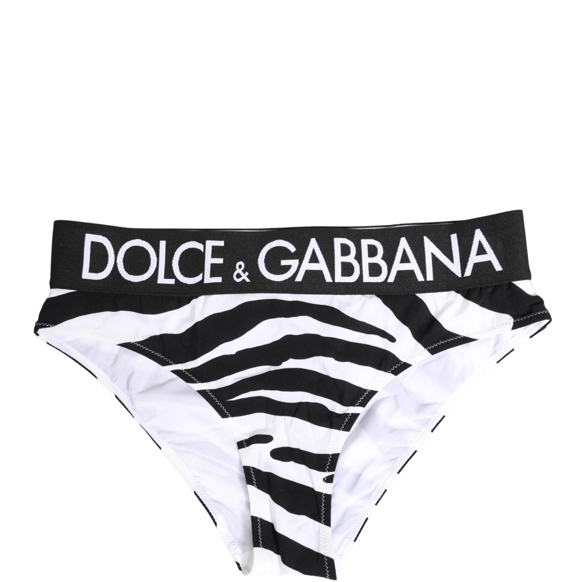 Dolce & Gabbana Black White Zebra Print Brief Panty Underwear