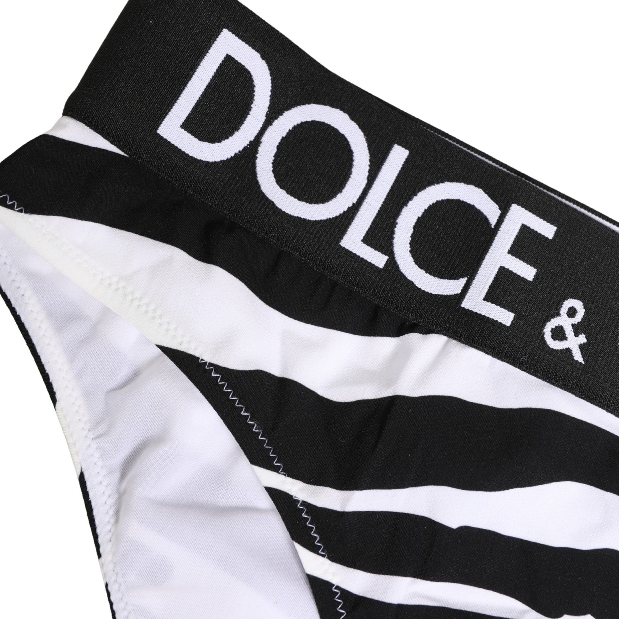 Dolce & Gabbana Black White Zebra Print Brief Panty Underwear