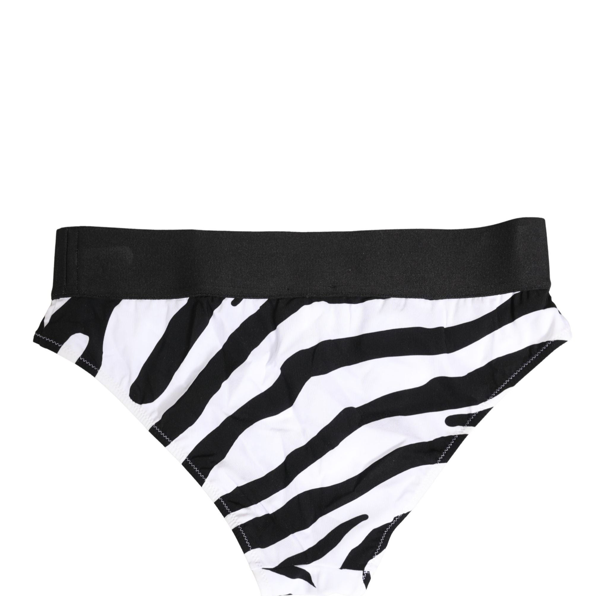 Dolce & Gabbana Black White Zebra Print Brief Panty Underwear