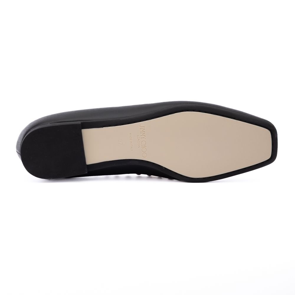 Jimmy Choo Black Leather Dome Studs Mirele Ballet Flat