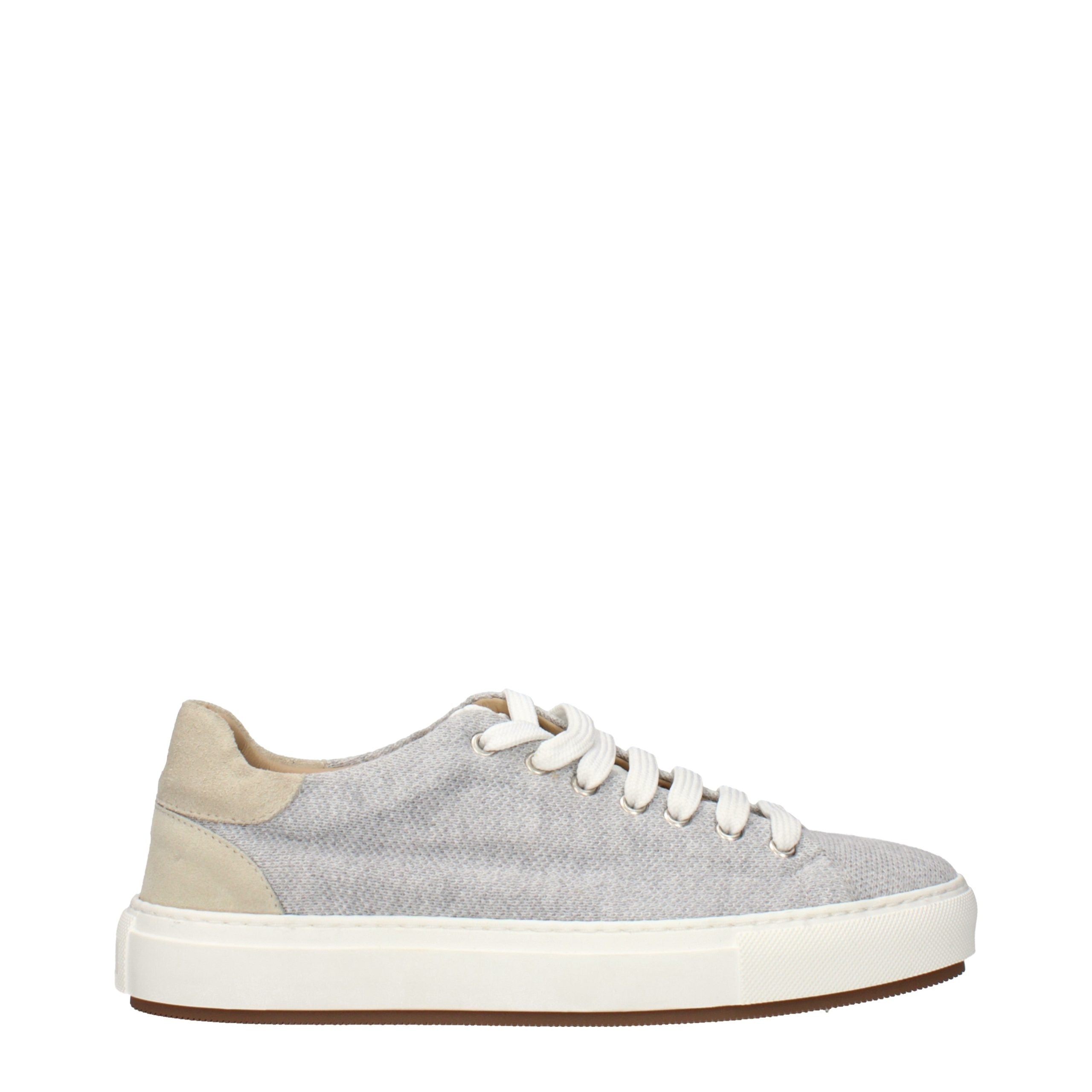 Eleventy Gray Fabric Low Top Sneakers