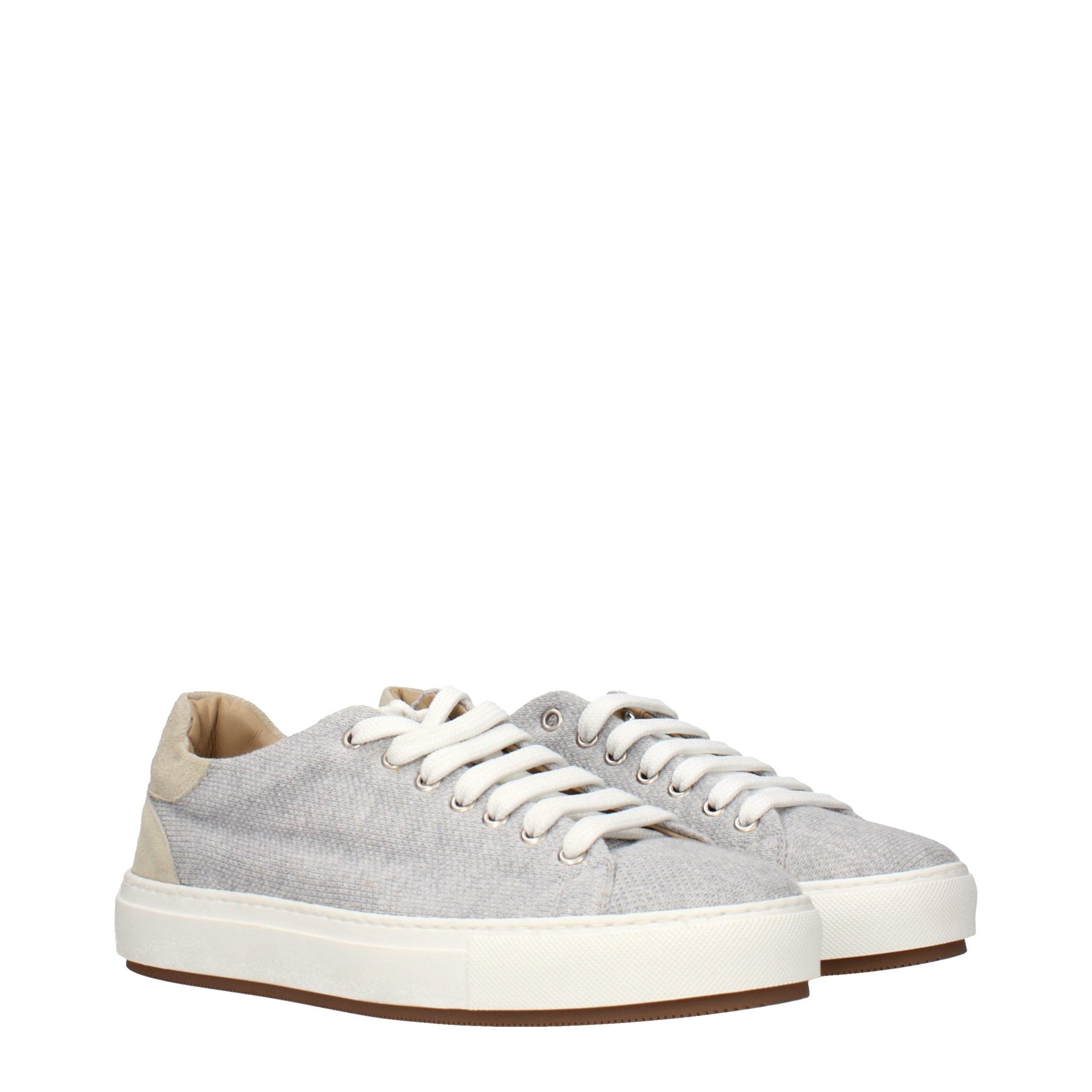 Eleventy Gray Fabric Low Top Sneakers