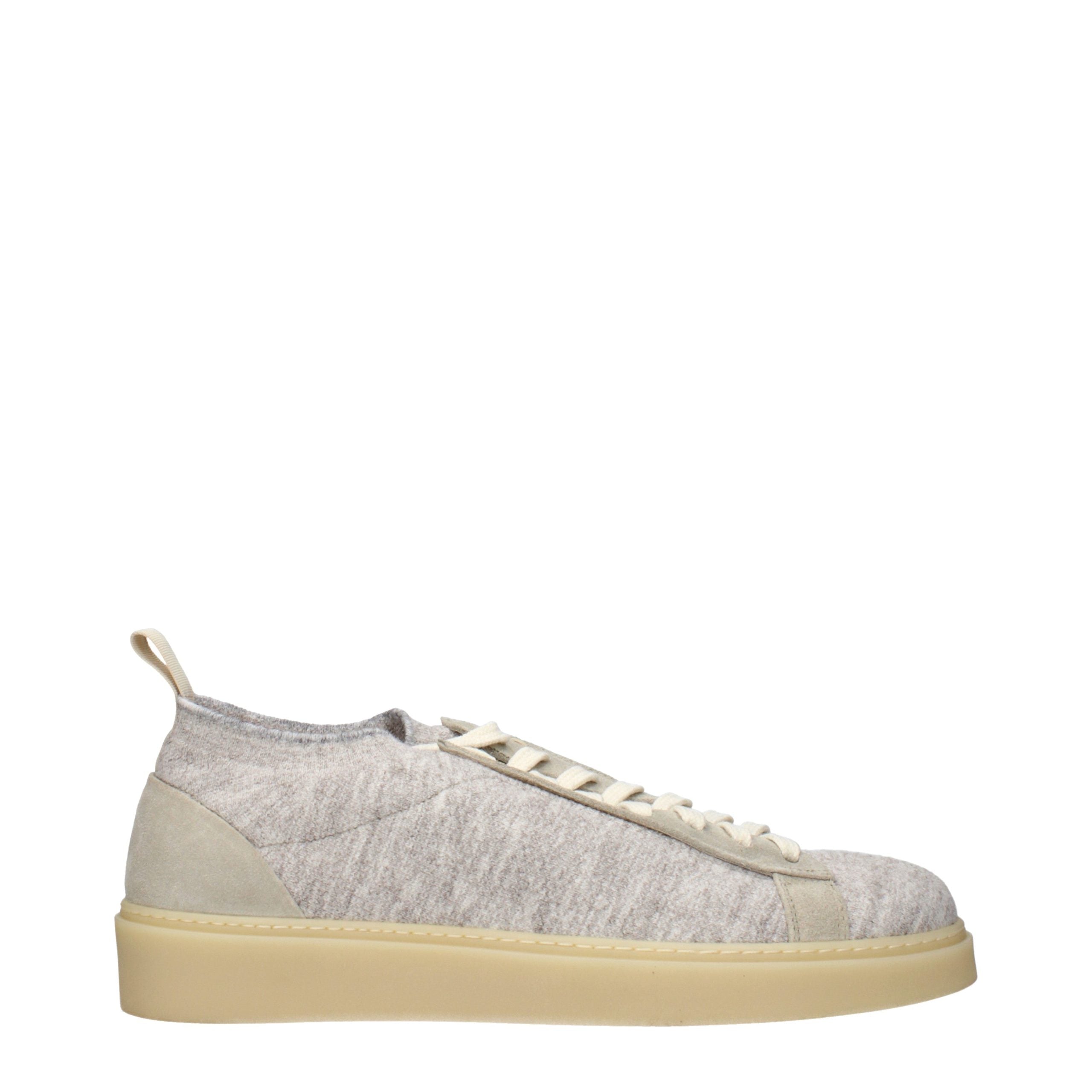 Eleventy Beige Fabric Low Top Sneakers
