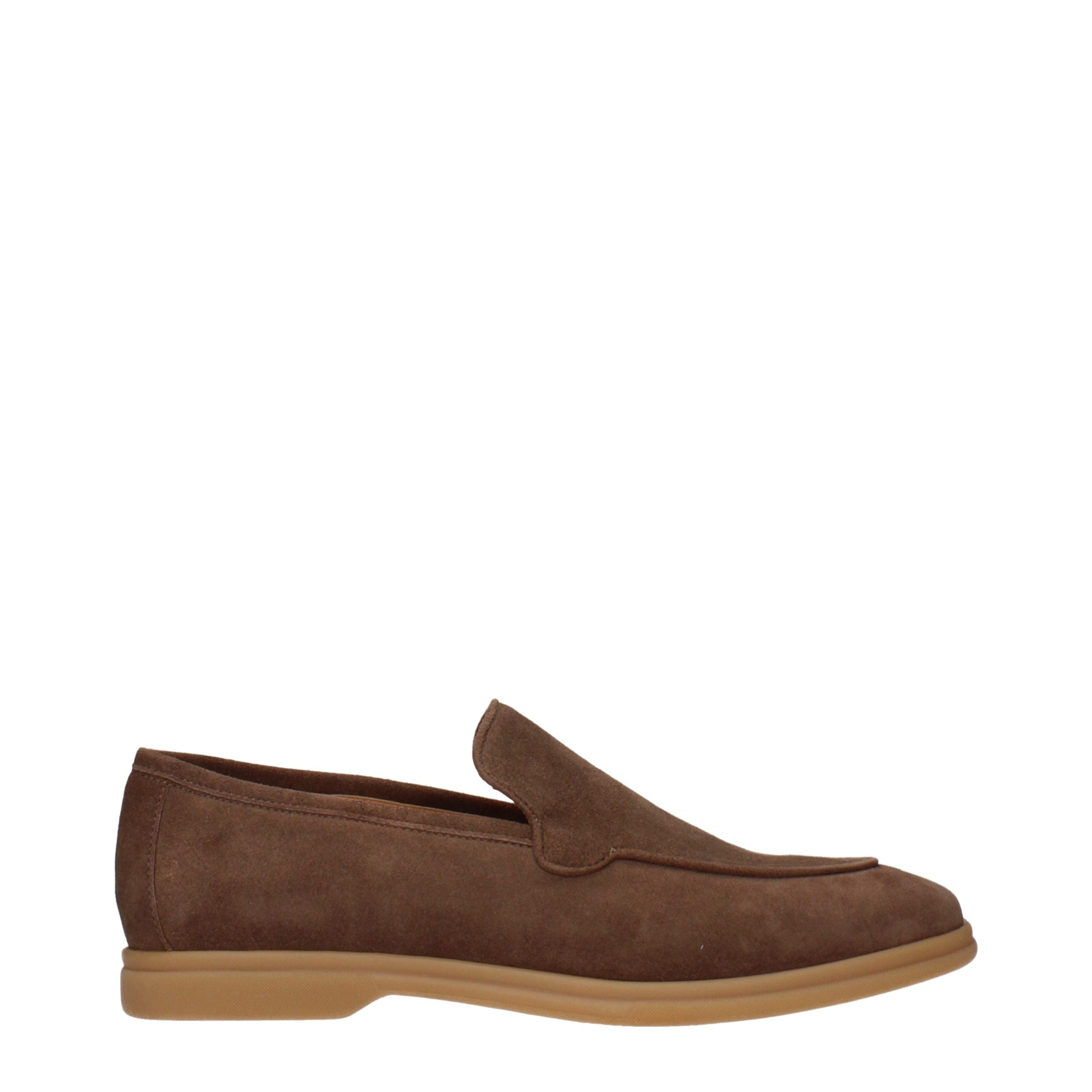 Eleventy Brown Leather Slip-On Loafers