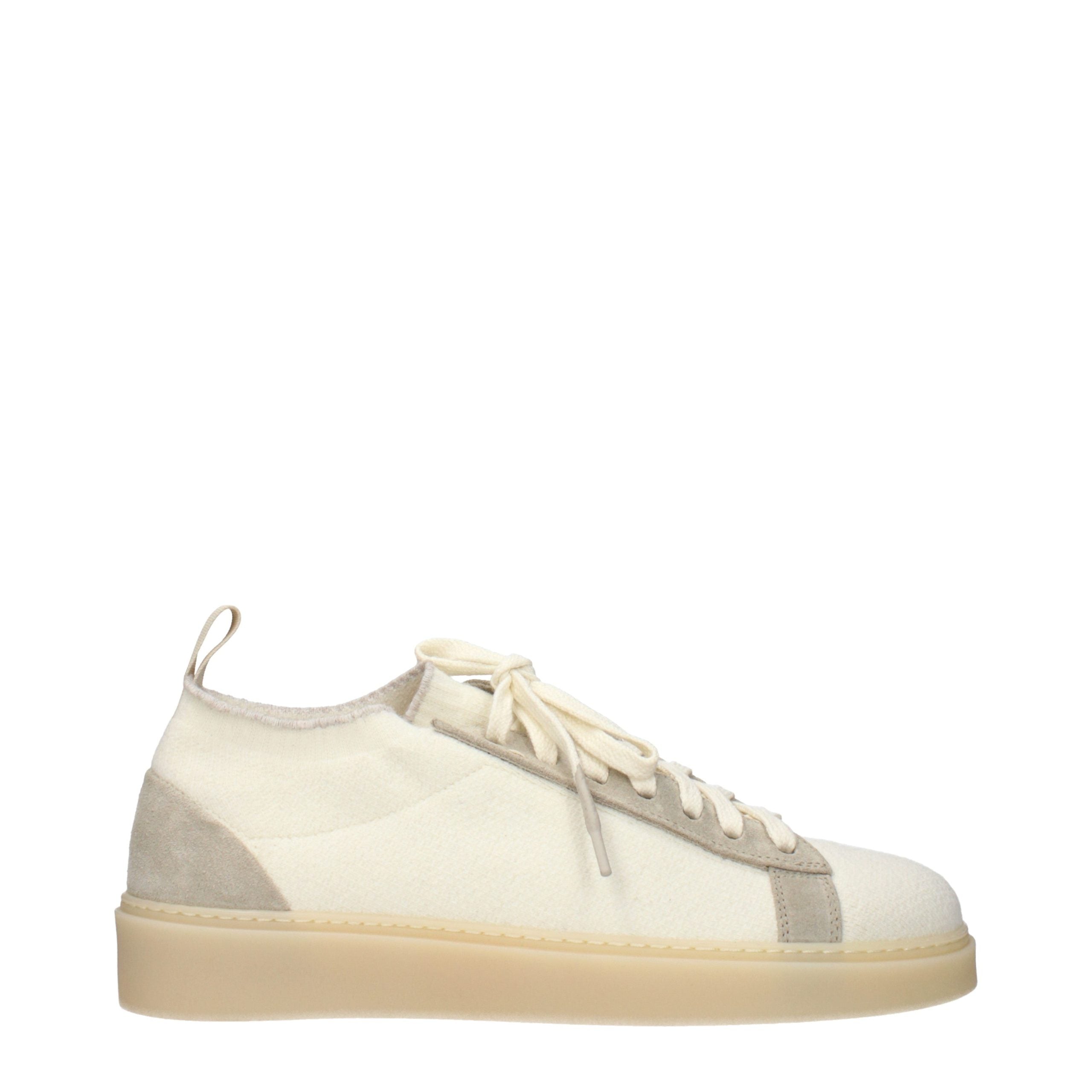 Eleventy Beige Fabric Low Top Sneakers