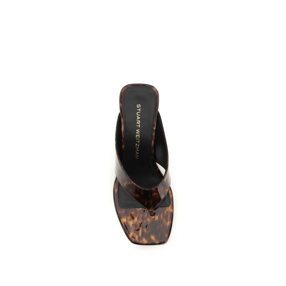 Stuart Weitzman Multicolor Calf Leather Bos Taurus Wedge Sandals
