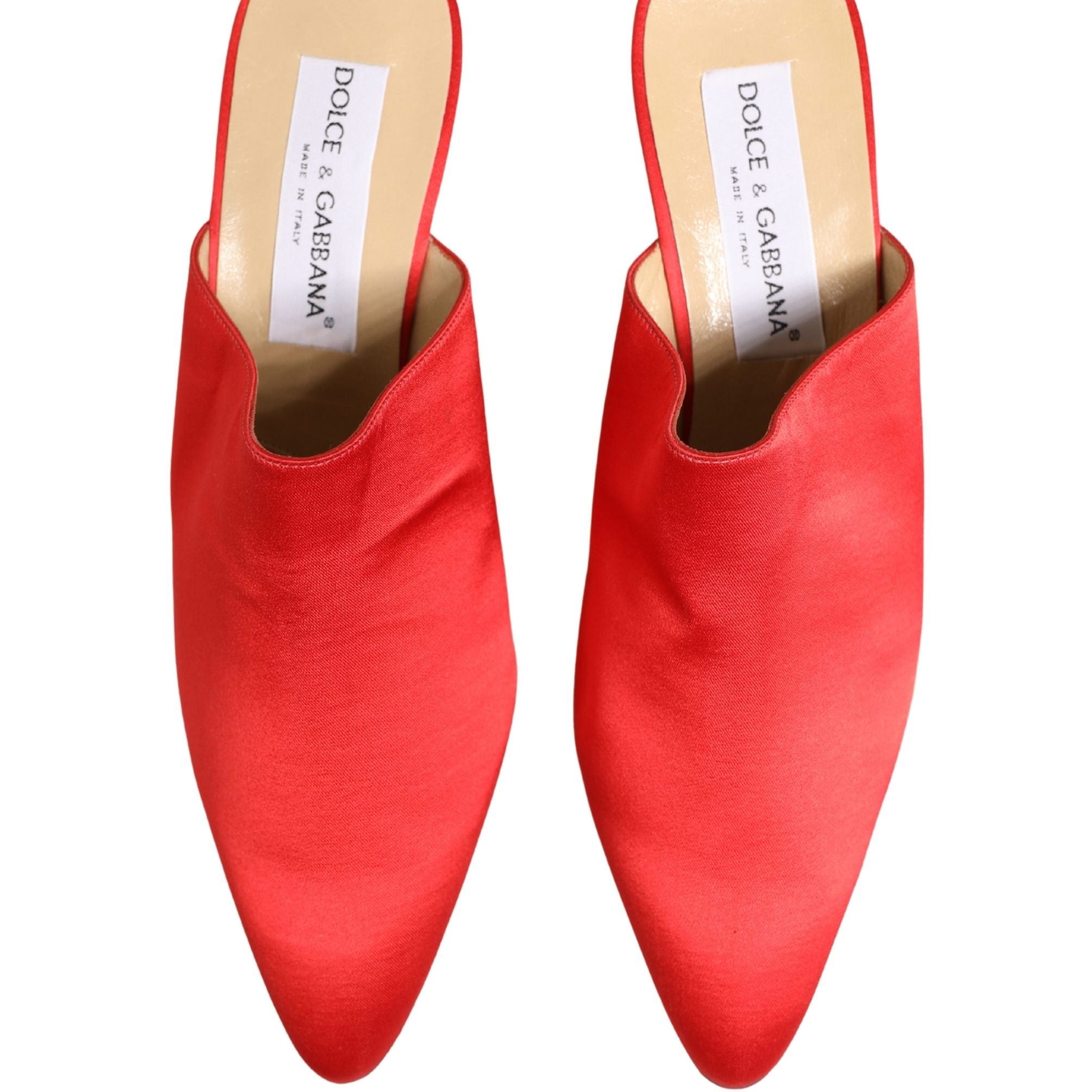 Dolce & Gabbana Red Suede Heel Mule Shoes