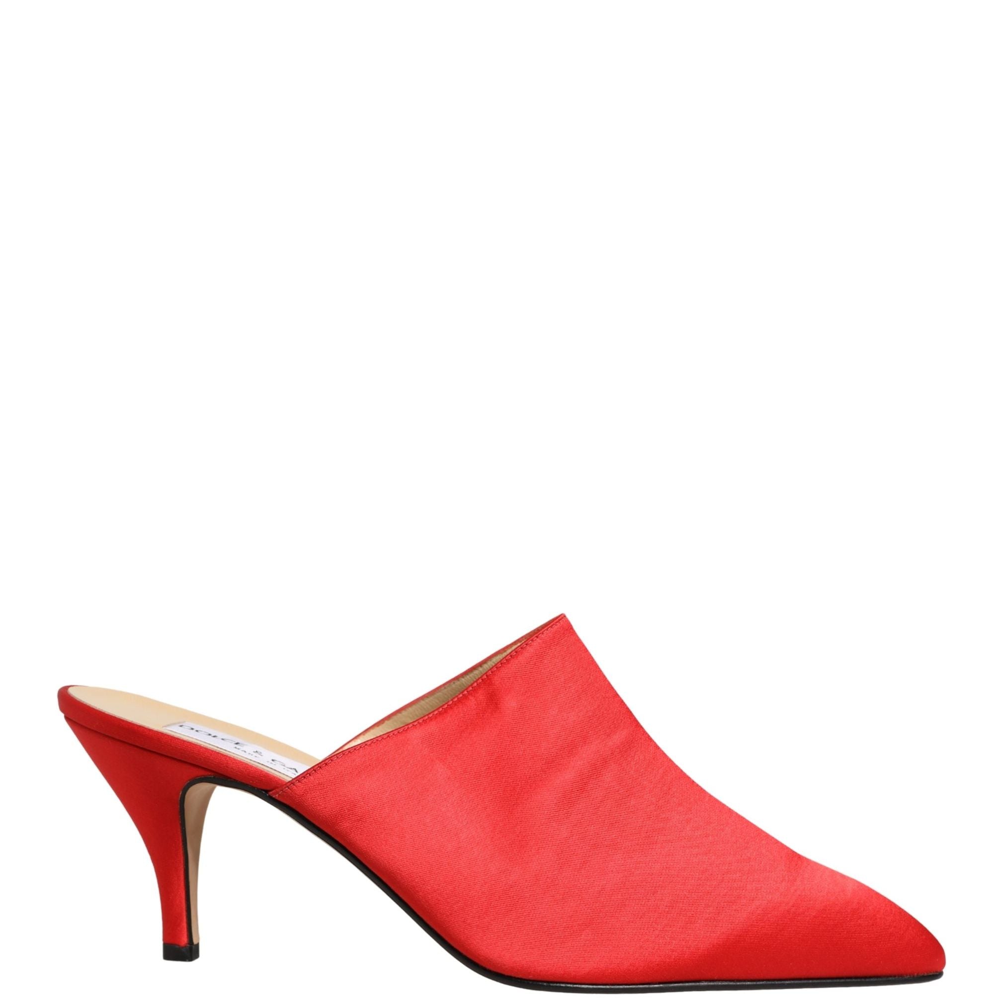 Dolce & Gabbana Red Suede Heel Mule Shoes