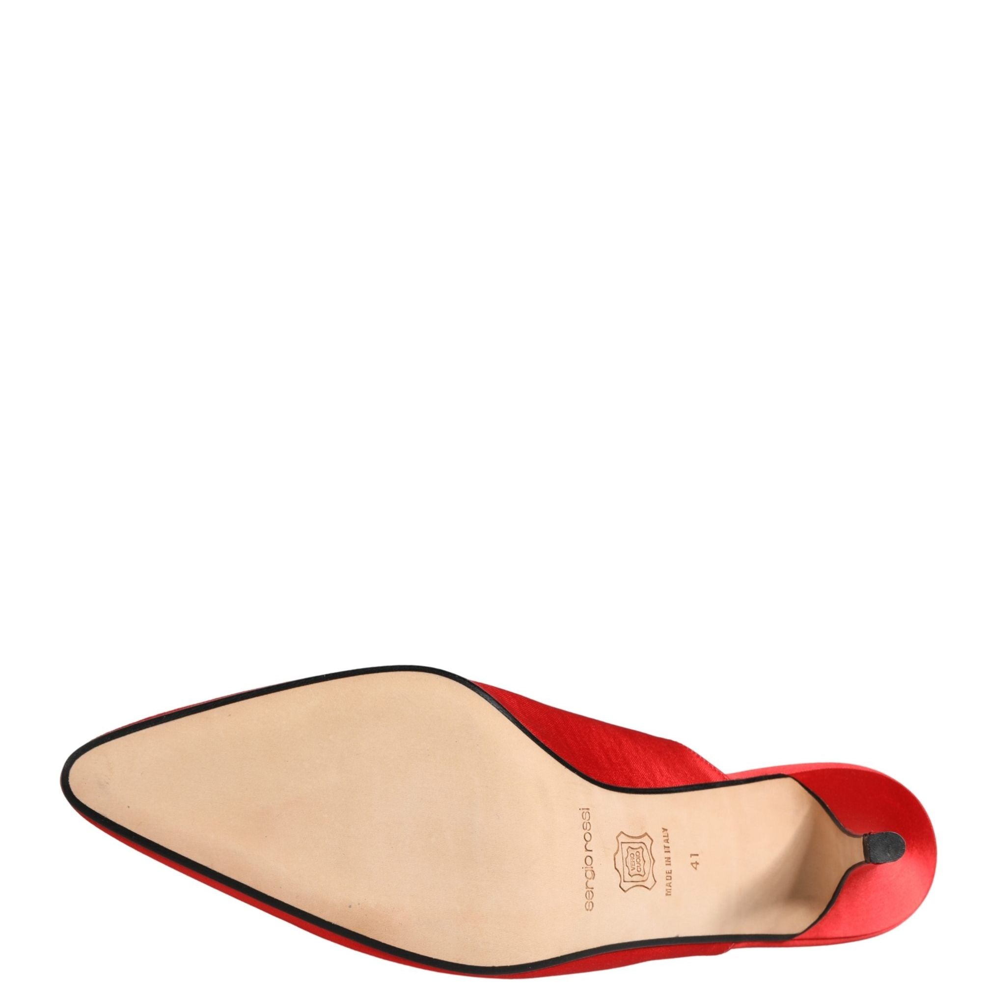 Dolce & Gabbana Red Suede Heel Mule Shoes