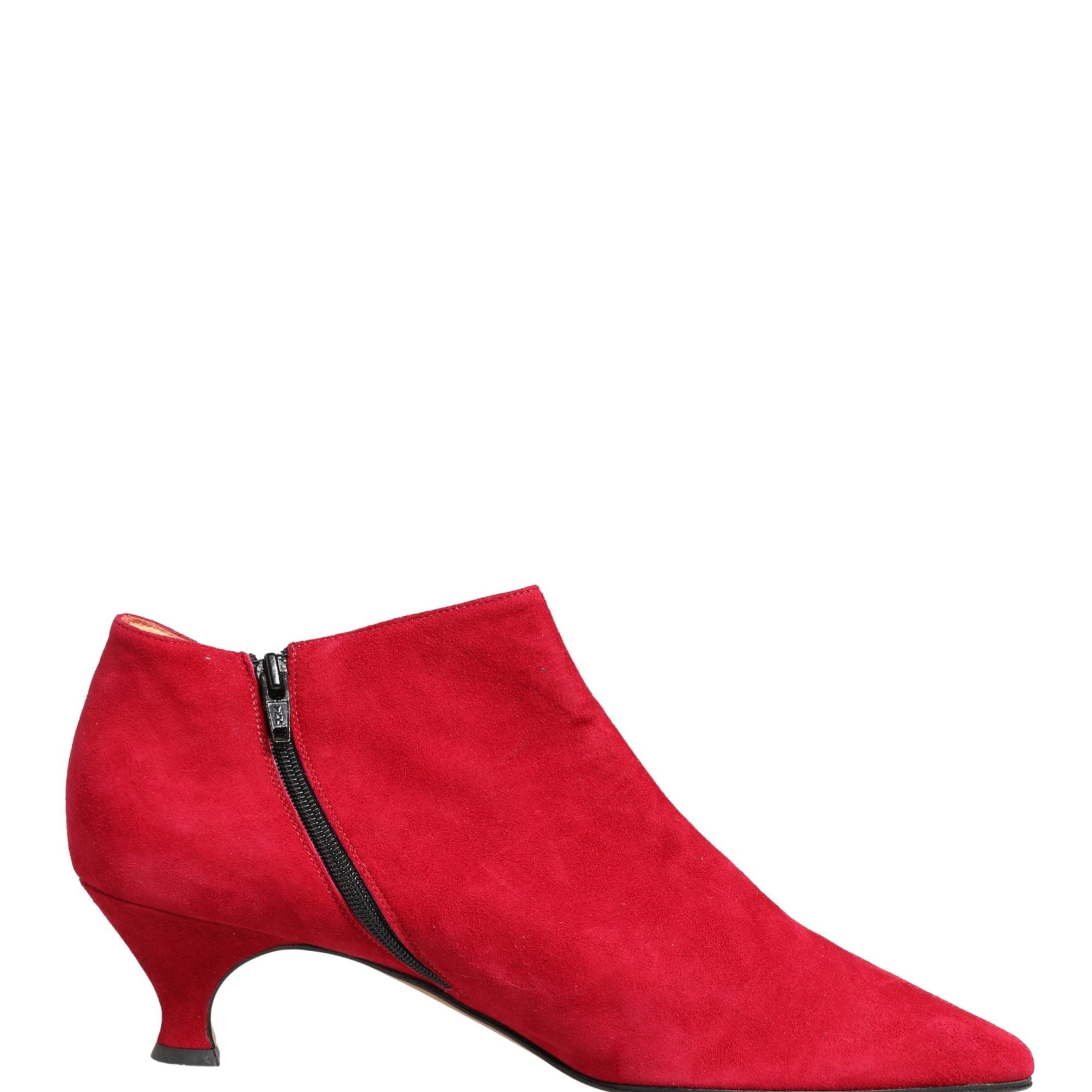 Dolce & Gabbana Red Suede Ankle Boots Shoes
