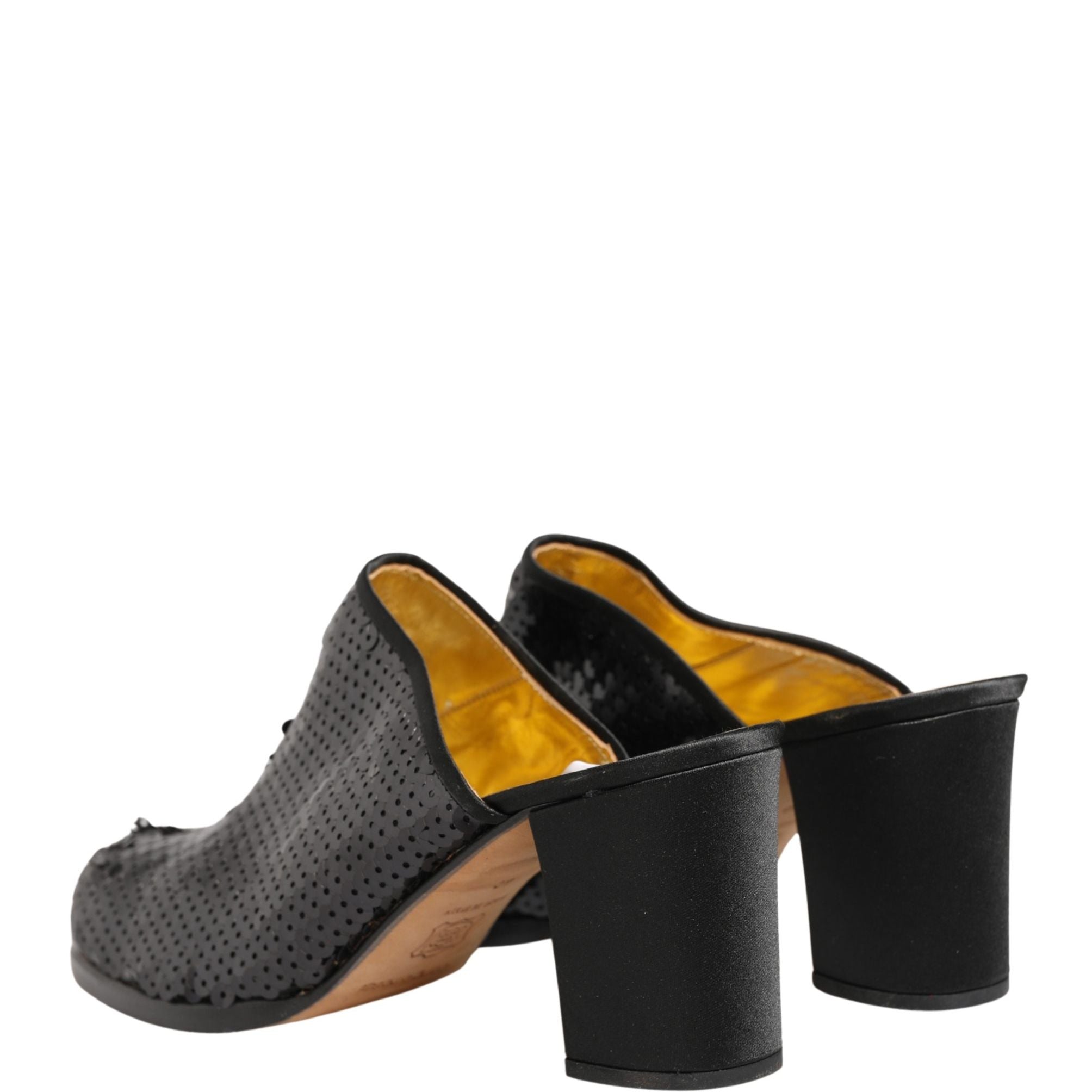 Dolce & Gabbana Black Sequined Mules Shoes